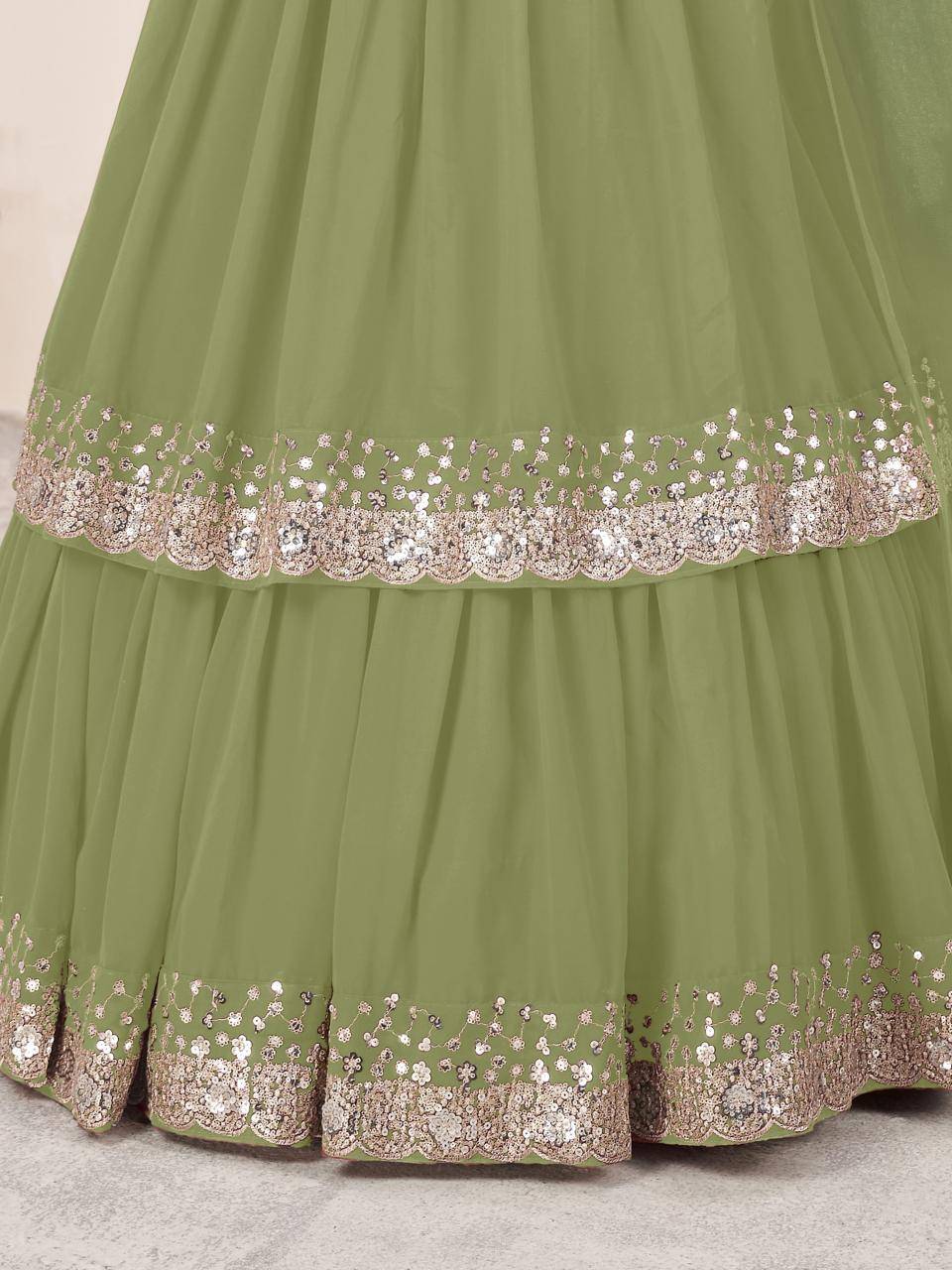 Anchal vol 2 Georgette Olive Lehenga choli manufacturers in Delhi